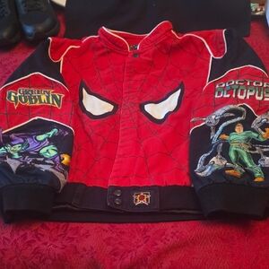 Red Spiderman Kids Costume Jacket with Green Goblin & Dr. Octopus Graphics